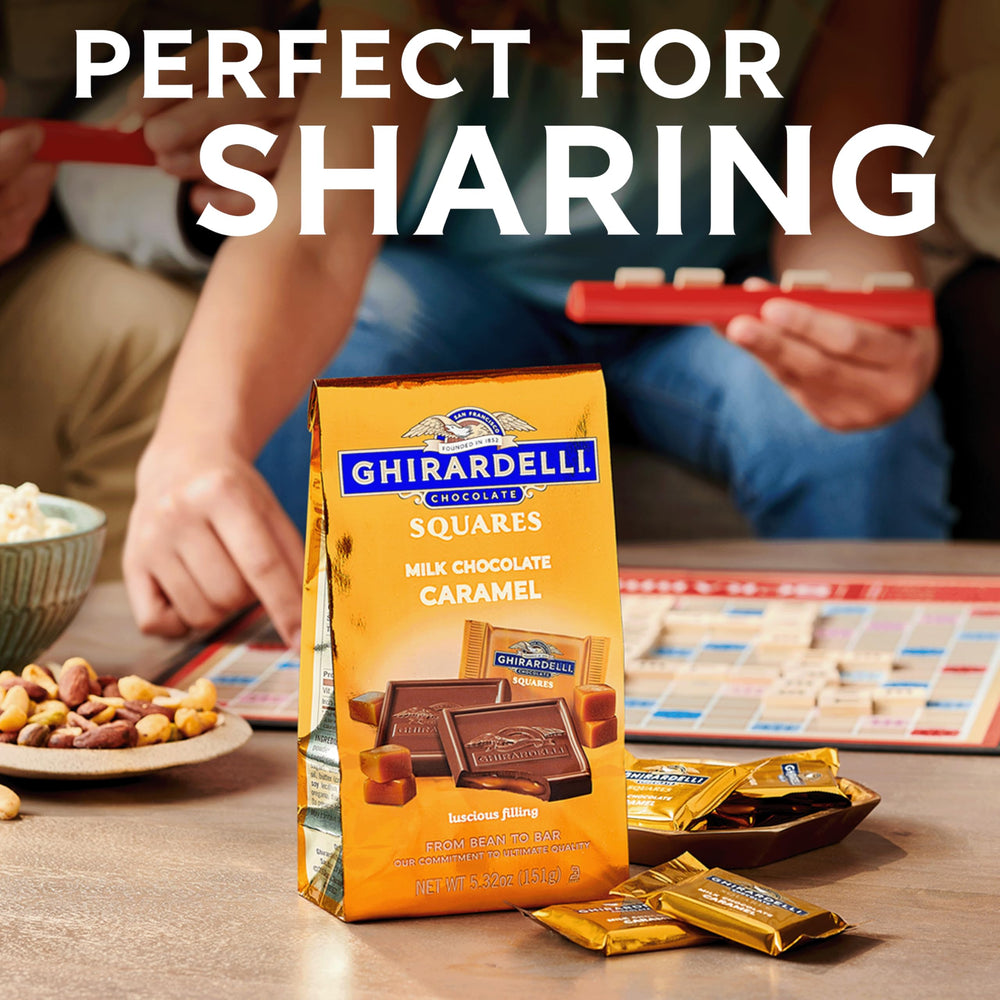 Premium ingredients and cocoa beans highlight quality in Ghirardelli Squares