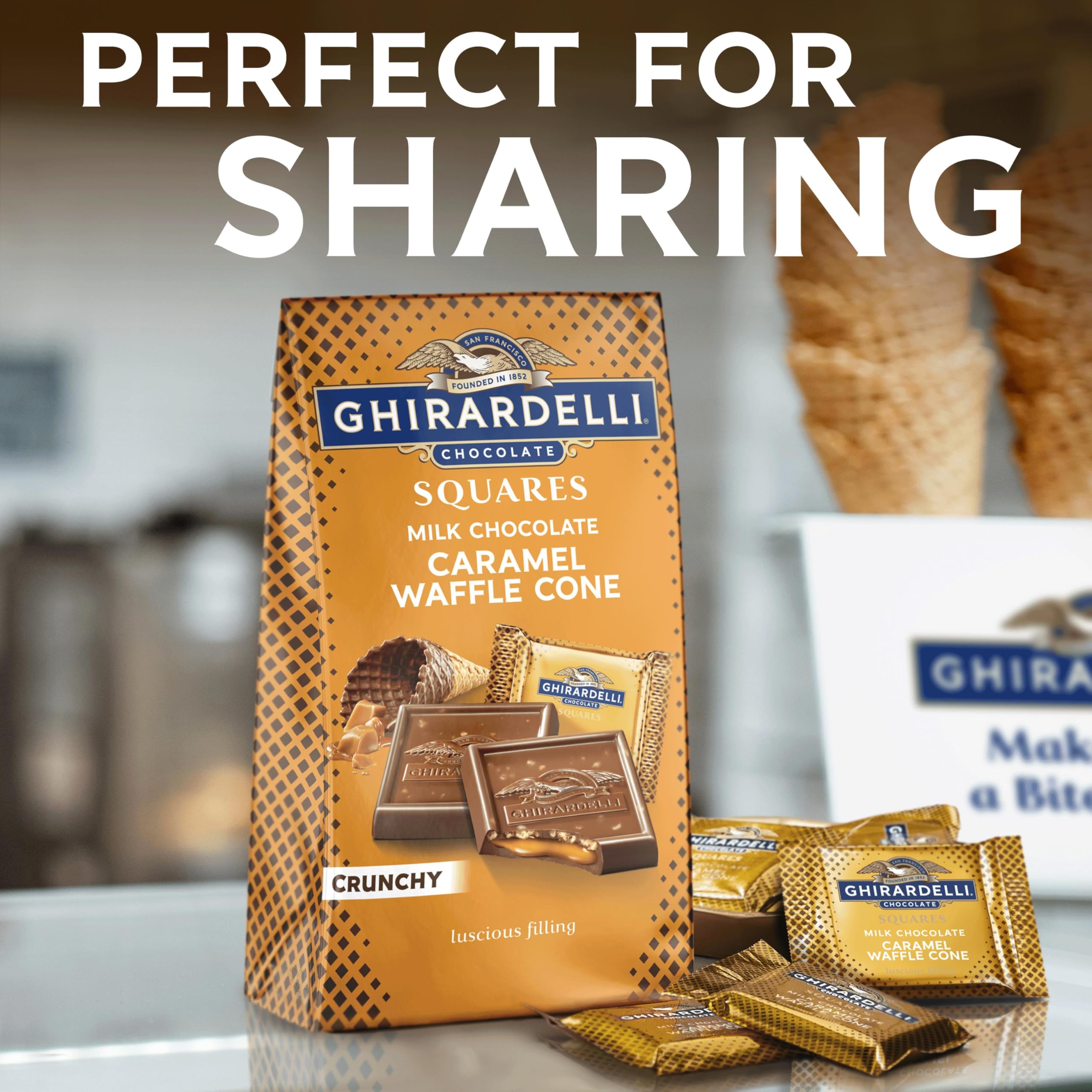 Premium ingredients and cocoa beans used in Ghirardelli chocolate.