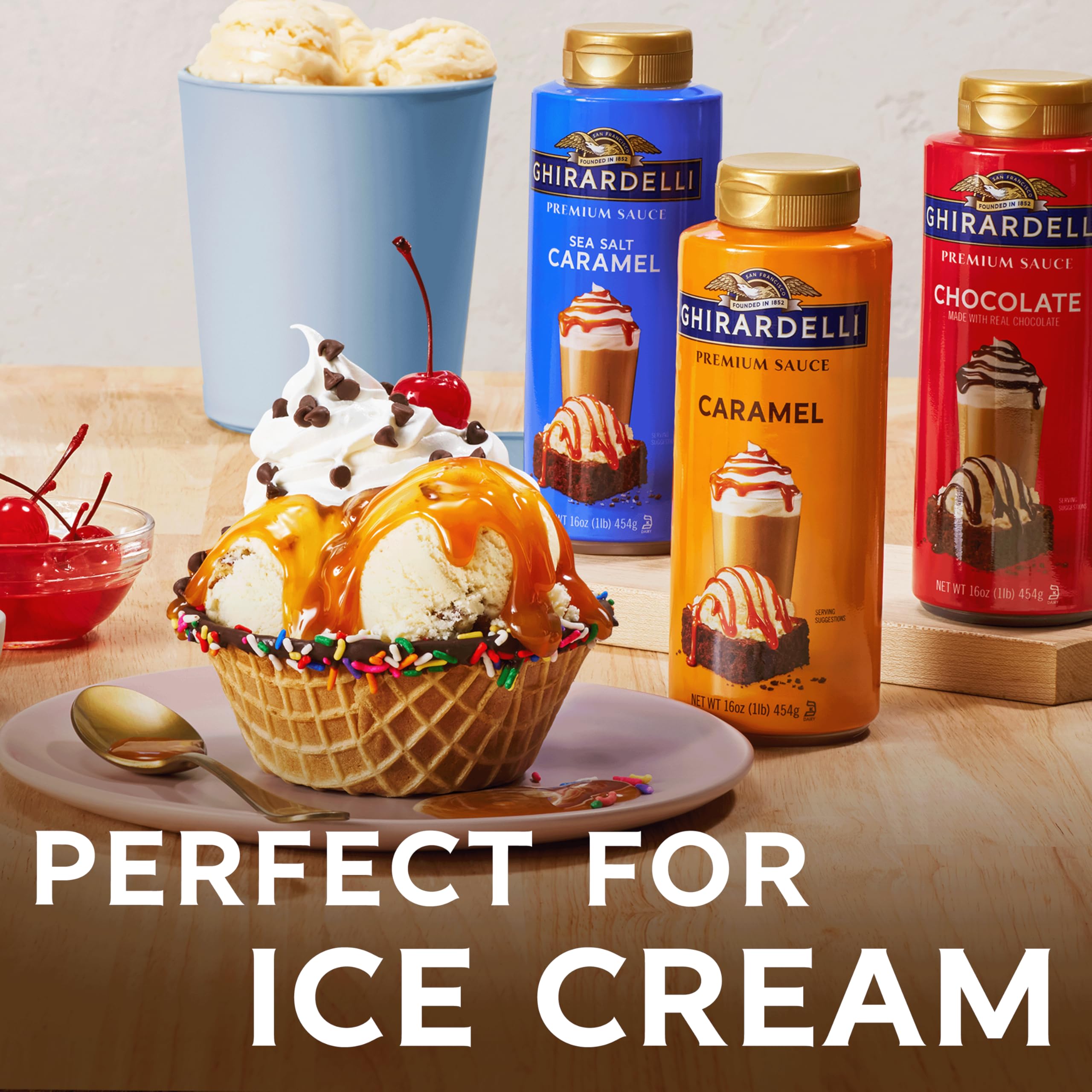 Squeeze bottle enables quick, precise dessert decorating.