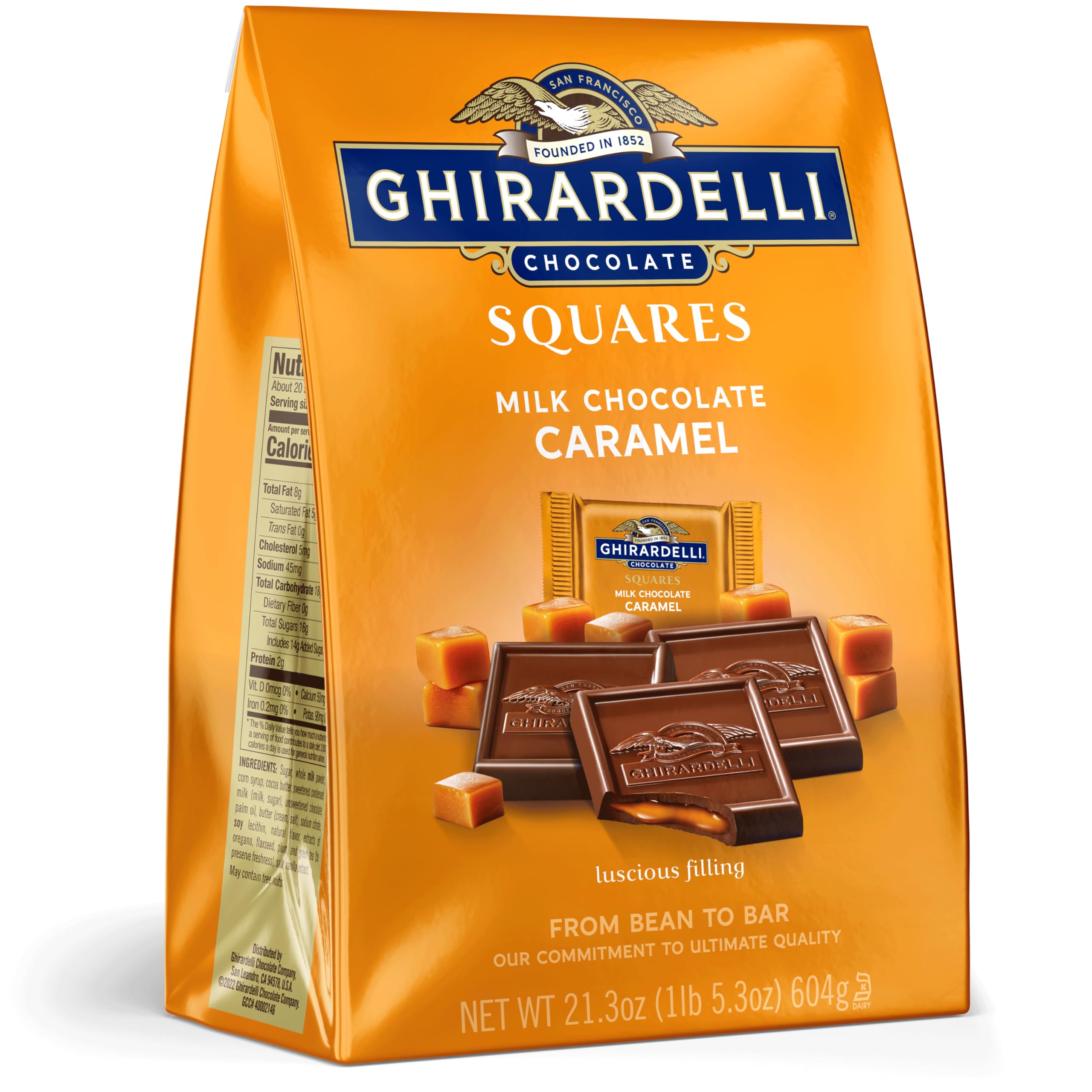 Ghirardelli square reveals crispy waffle cone texture inside milk chocolate