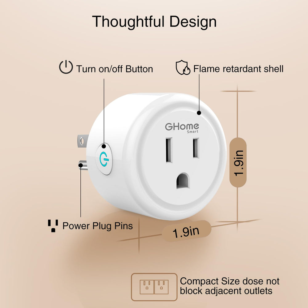 GHome Smart Plug packaging box showing ETL FCC Listed badge.