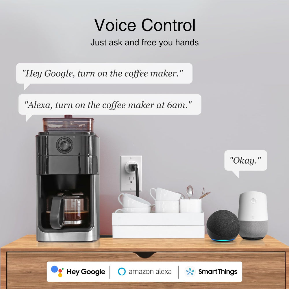 GHome Smart Plug voice controlled via Alexa or Google Assistant.