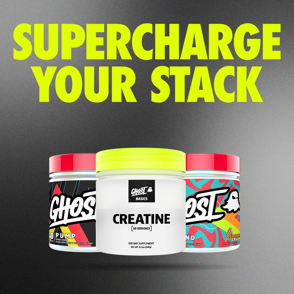GHOST Basics Creatine powder dissolving in water for quick hydration