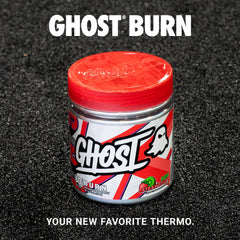 GHOST Burn Kiwi Strawberry scoop displaying easy serving for training