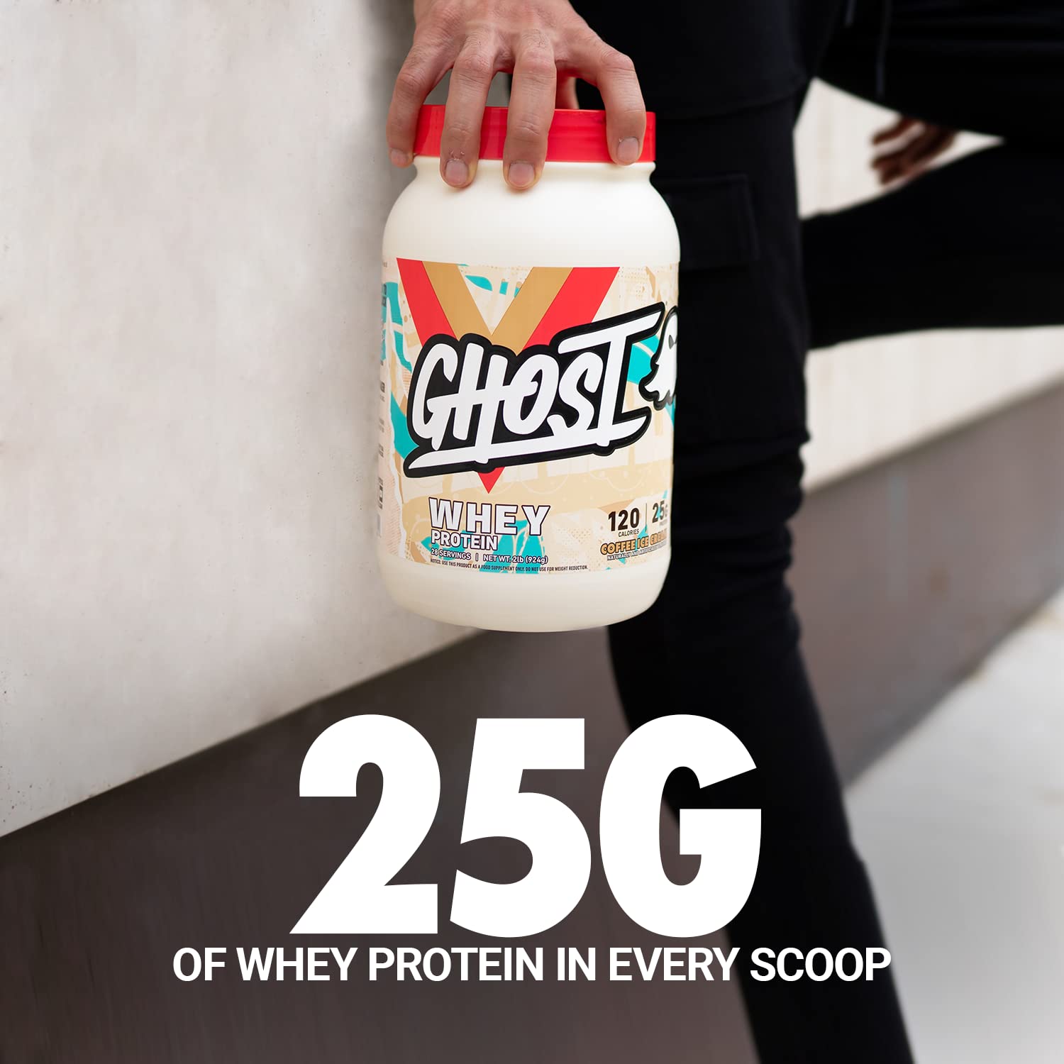 Glass of coffee ice cream whey shake with creamy texture.