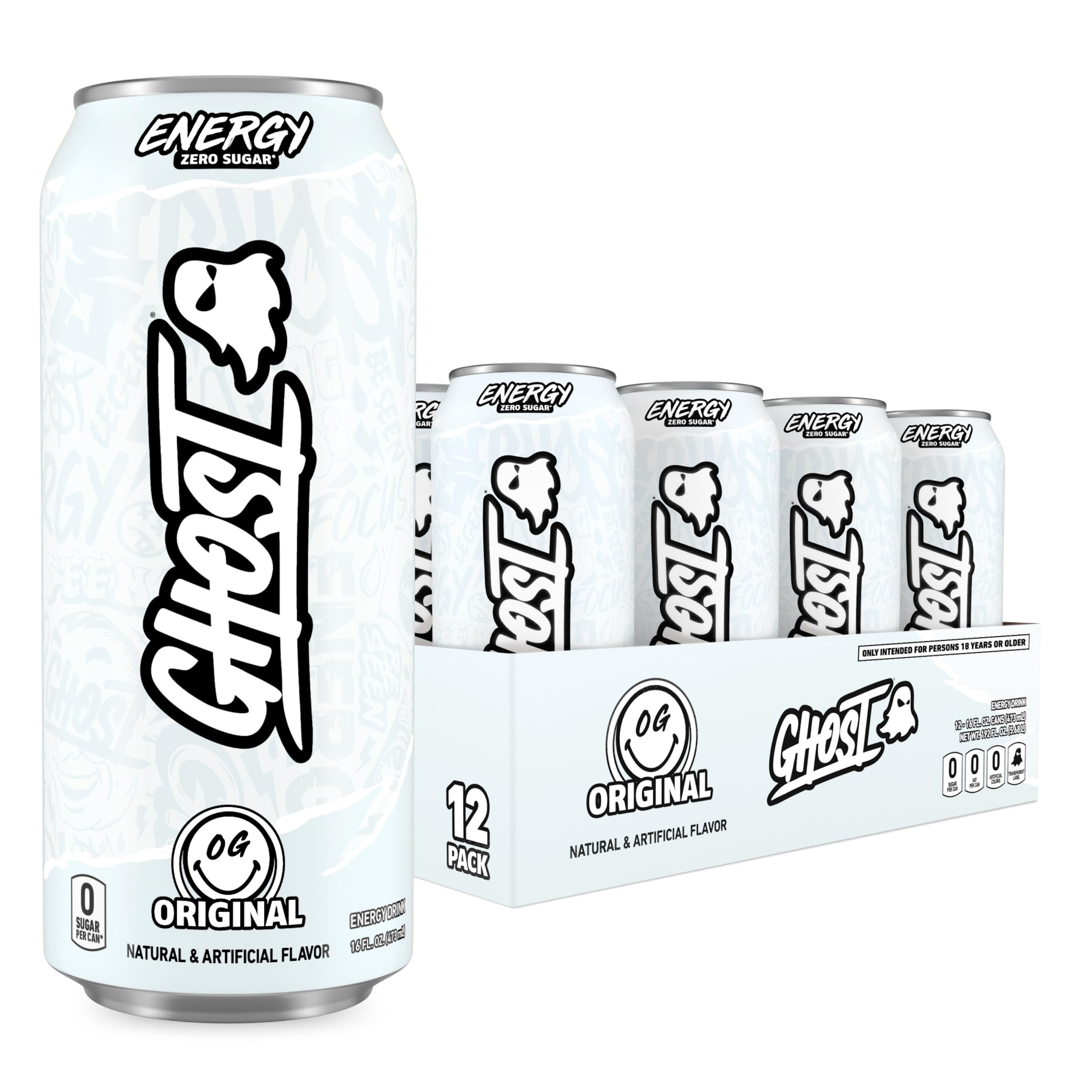 Ghost Energy 16oz can front view for quick, clean energy and focus