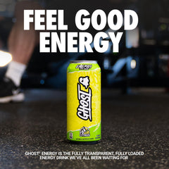 GHOST Energy Citrus can back label reveals transparent ingredients.