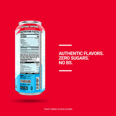 Close-up of GHOST Merica Pop label emphasizing transparent dosing