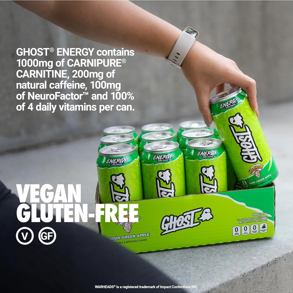 GHOST Energy is vegan and gluten-free with no artificial colors.