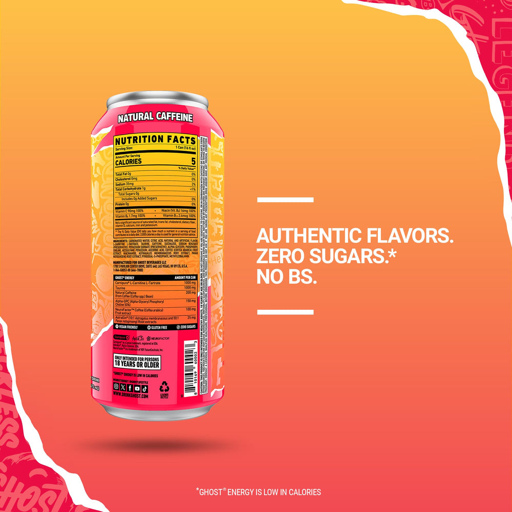 Cans of GHOST Energy Strawbango lined up for gym fueling