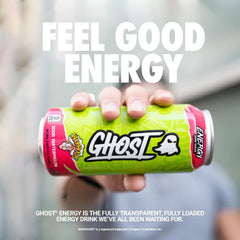GHOST Energy transparent label showing exact ingredient amounts and disclosures.