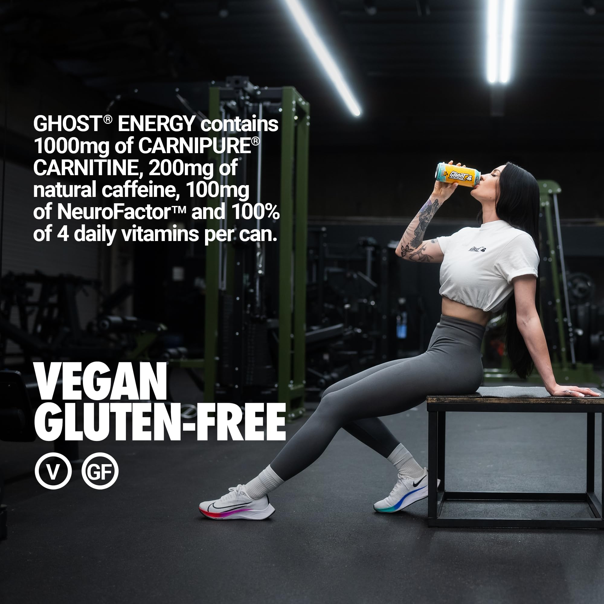 GHOST Energy label close-up shows transparent ingredient disclosure