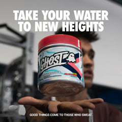 GHOST Hydration bottle ready to mix for gym sessions.