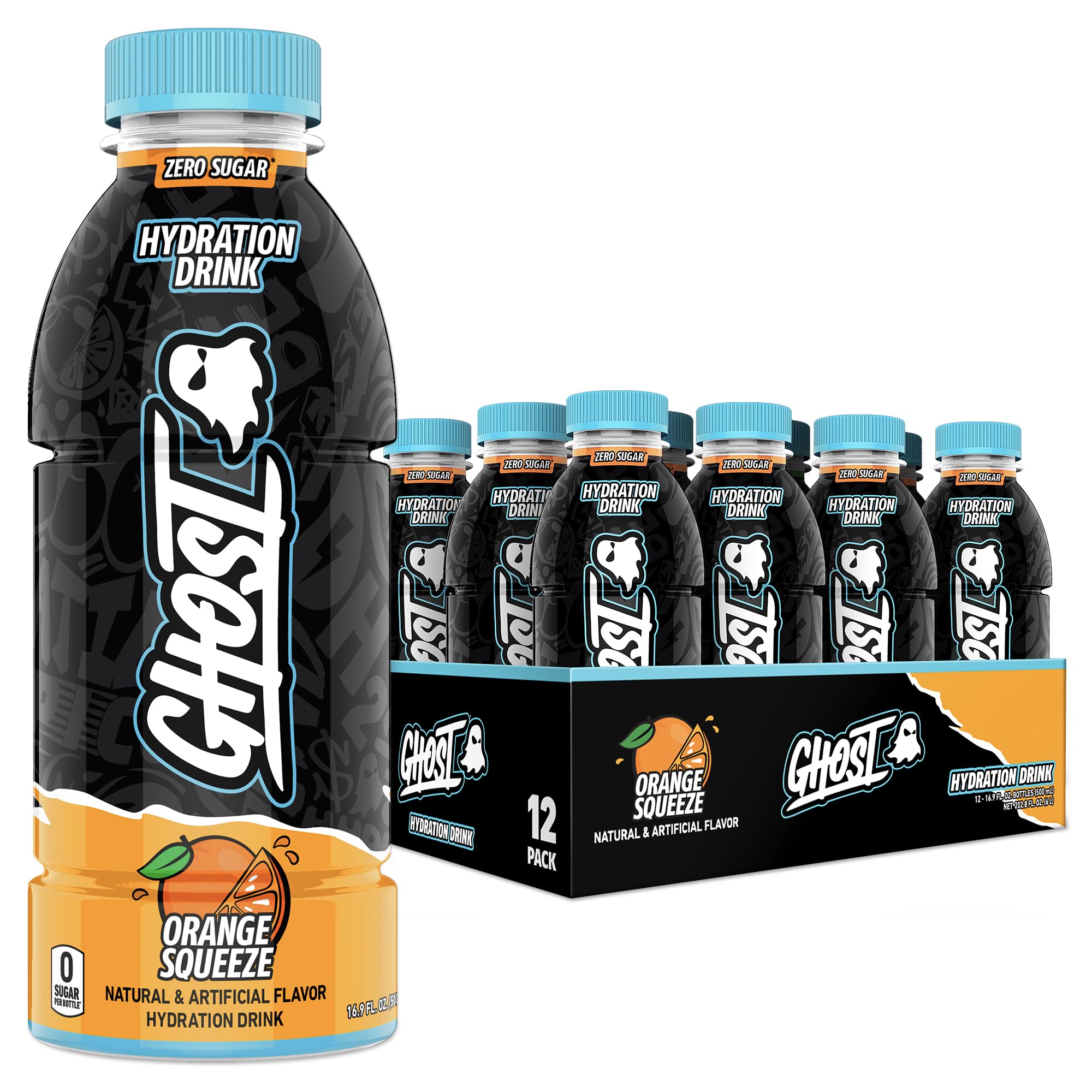 Ghost Hydration Orange Squeeze bottle for on-the-go hydration with citrus flavor