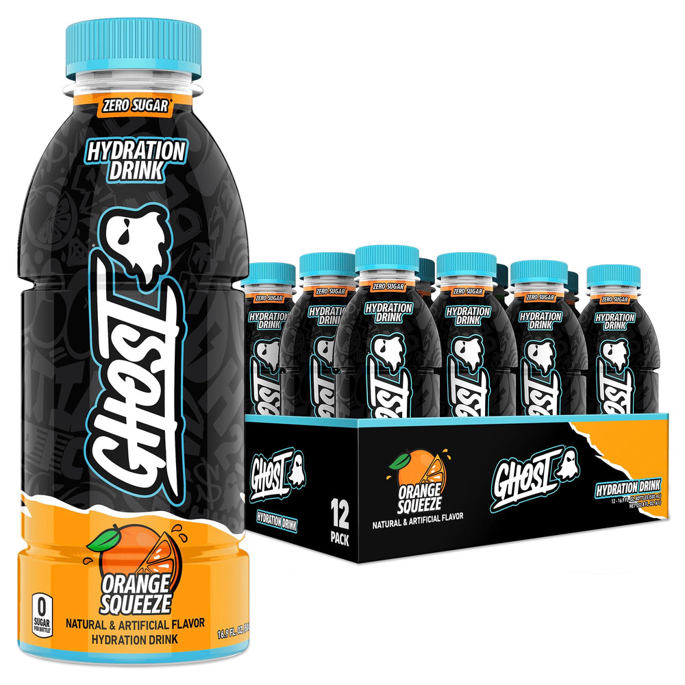 Ghost Hydration Orange Squeeze bottle for on-the-go hydration with citrus flavor