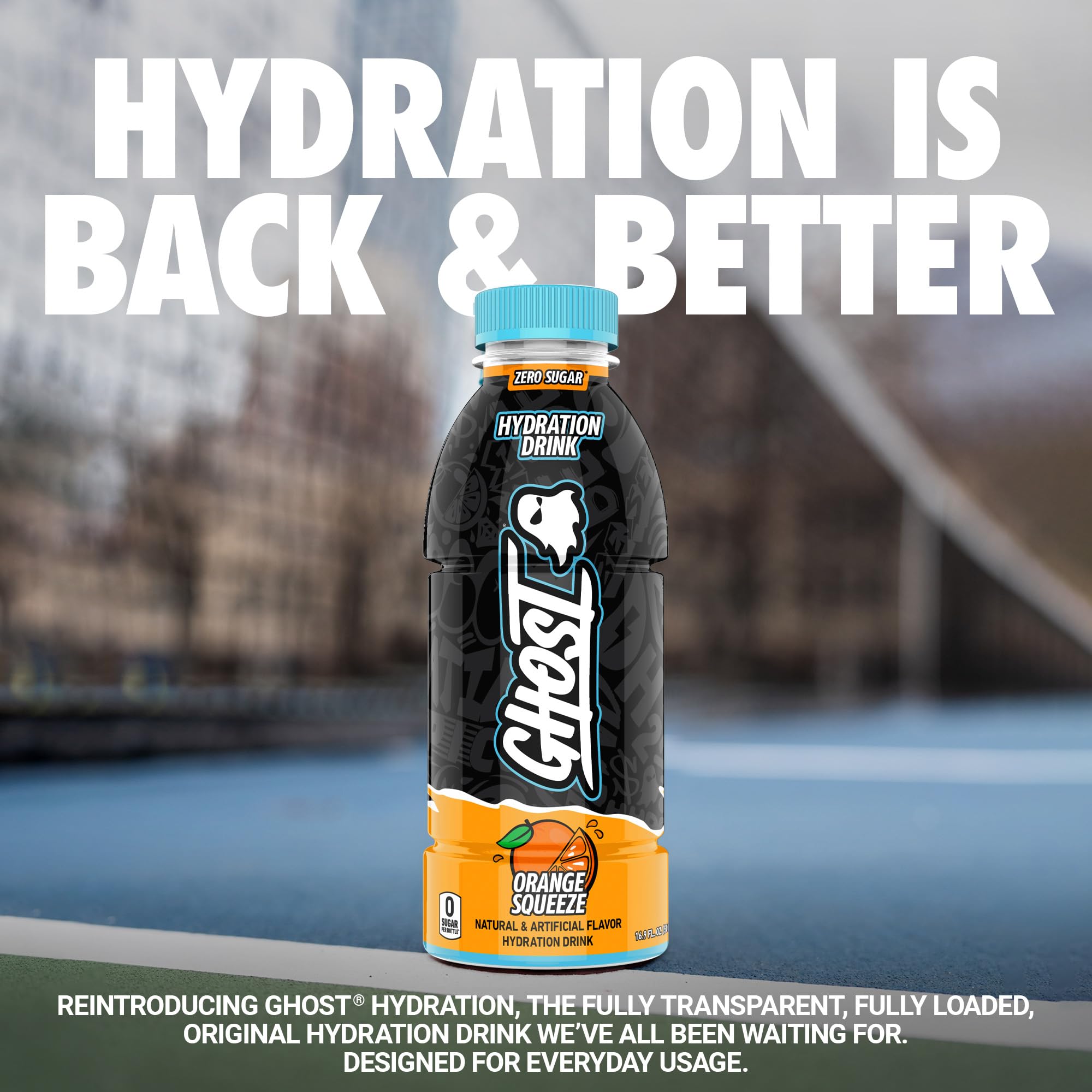 Ghost Hydration label clearly shows electrolytes and vitamins for transparency