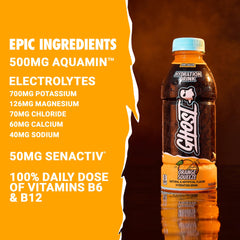 Pour shot of Ghost Hydration Orange Squeeze during workouts for quick hydration