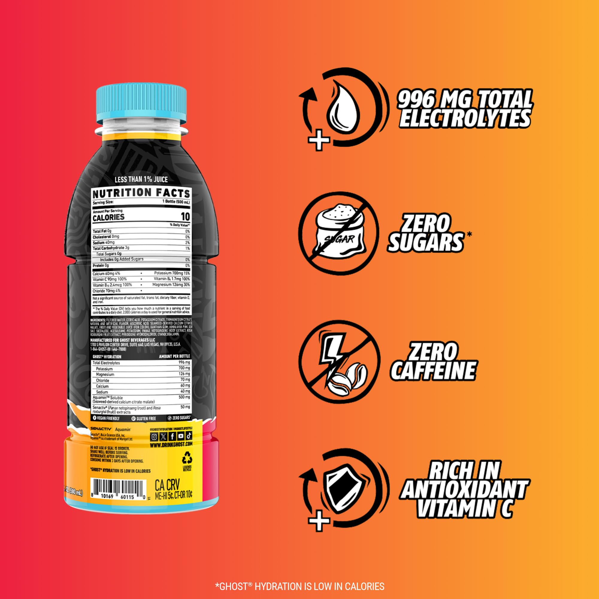 Athlete drinking GHOST Hydration during a workout.