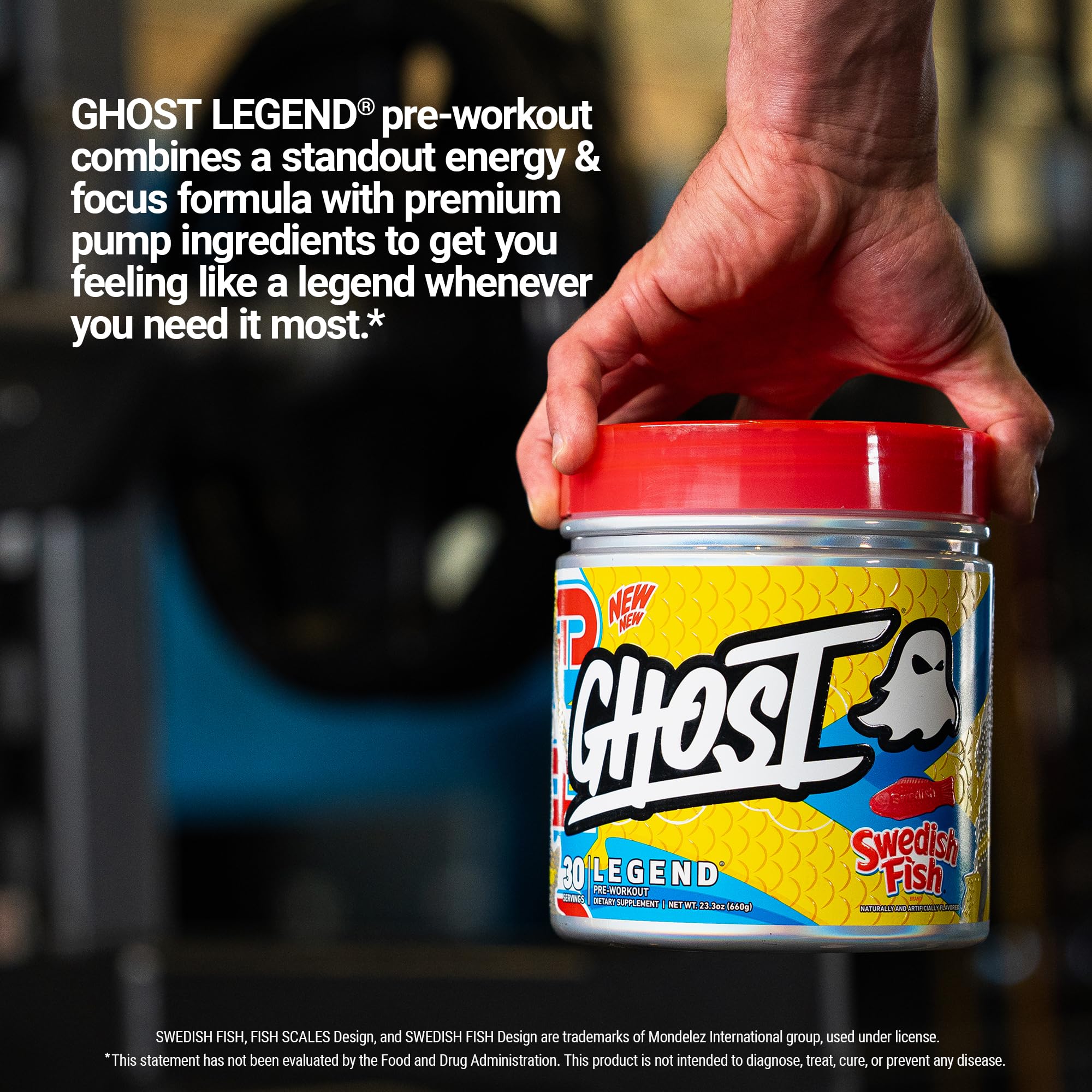 GHOST Legend in gym setting, ready for pre-workout focus and stamina.
