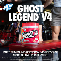 Ghost Legend powder scoop ready to mix for sustained energy.