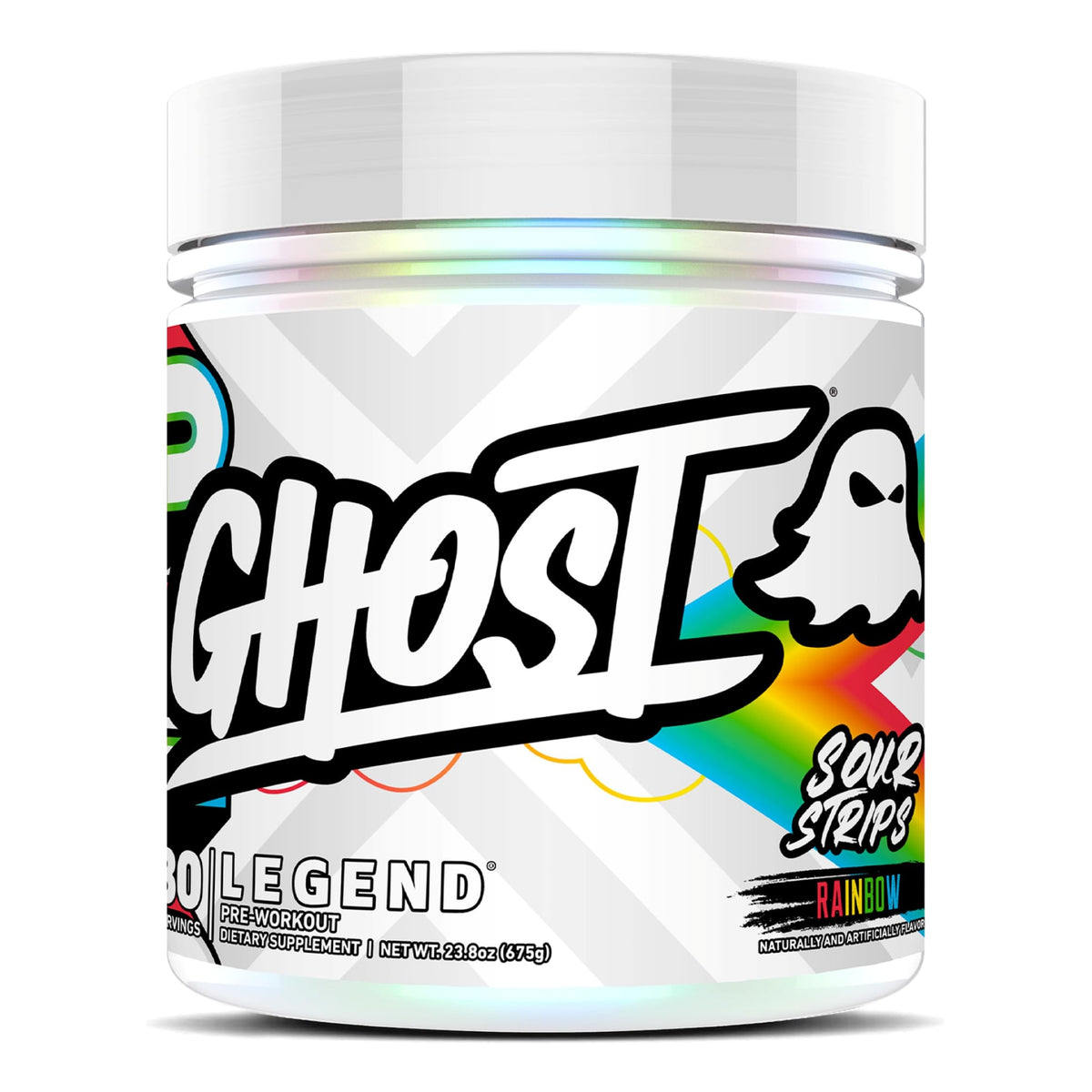 GHOST Legend Pre-Workout tub front view for energizing workouts