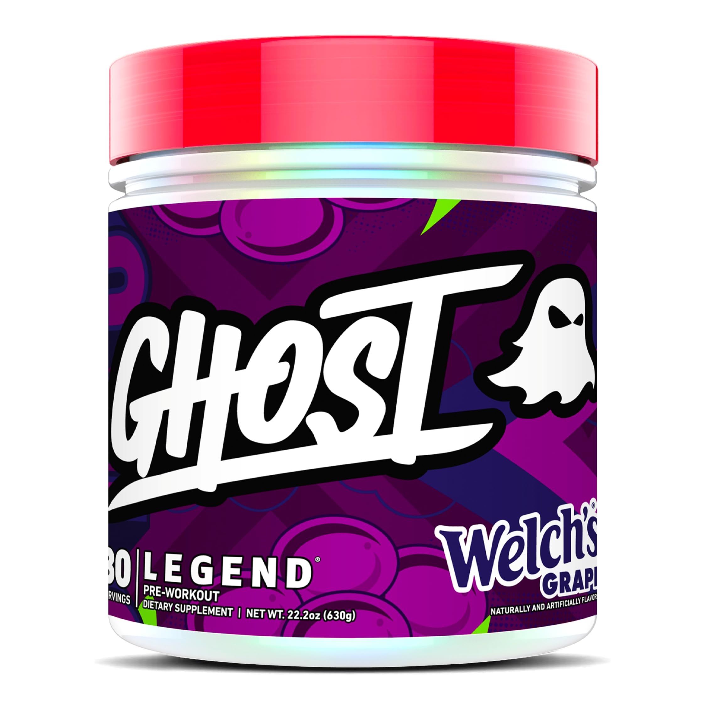 Ghost Legend Welch's Grape bottle showcases premium flavor for pre-workout sessions.