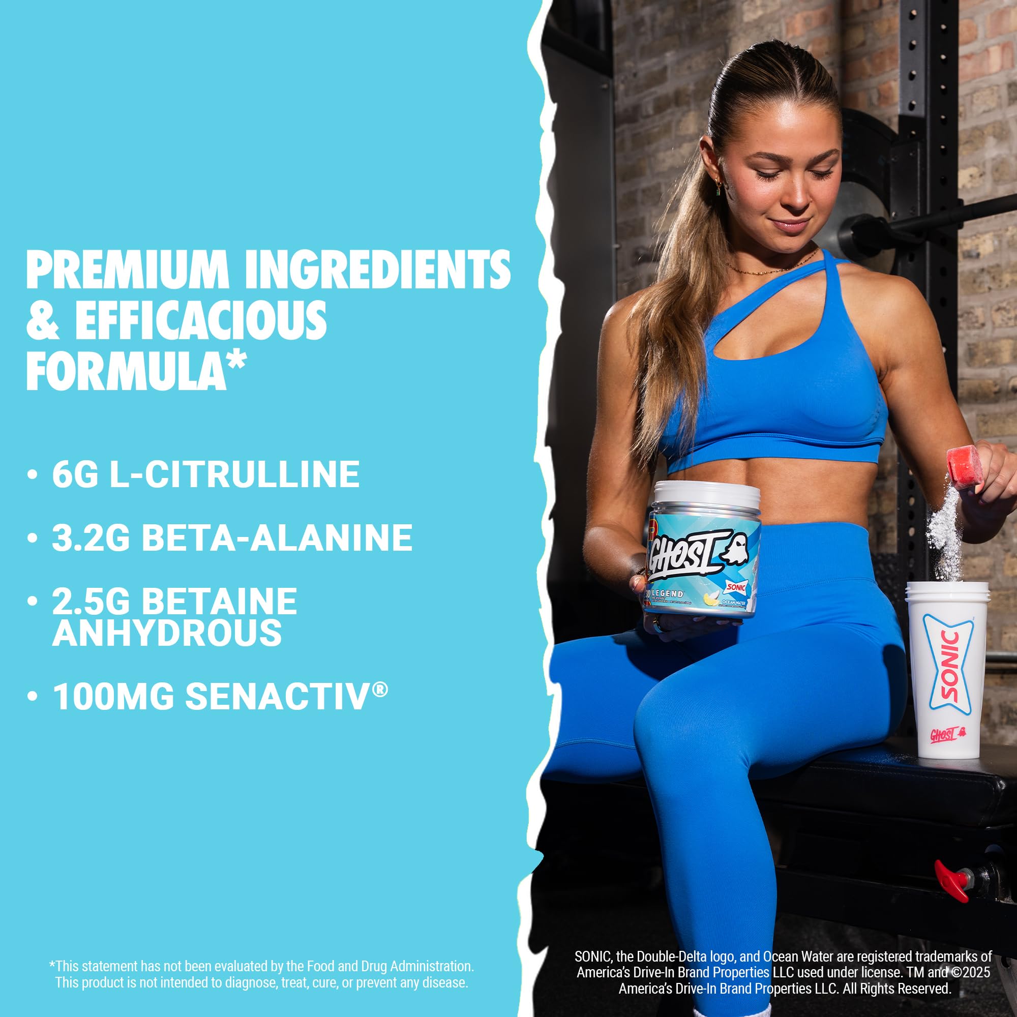 GHOST Legend transparent label reveals exact ingredient doses for informed use.