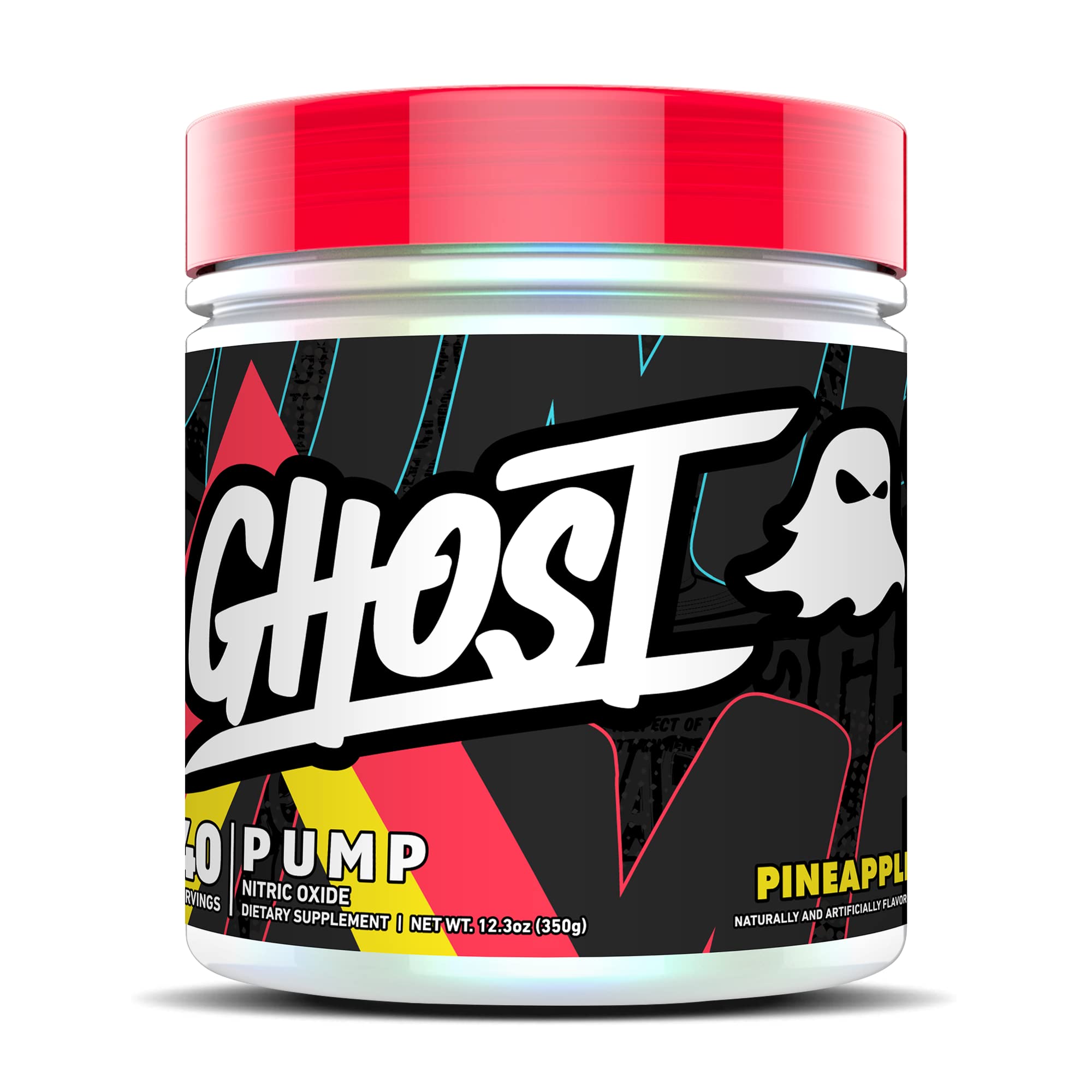 GHOST Pump Pineapple bottle showcasing stimulant-free pump support for workouts.