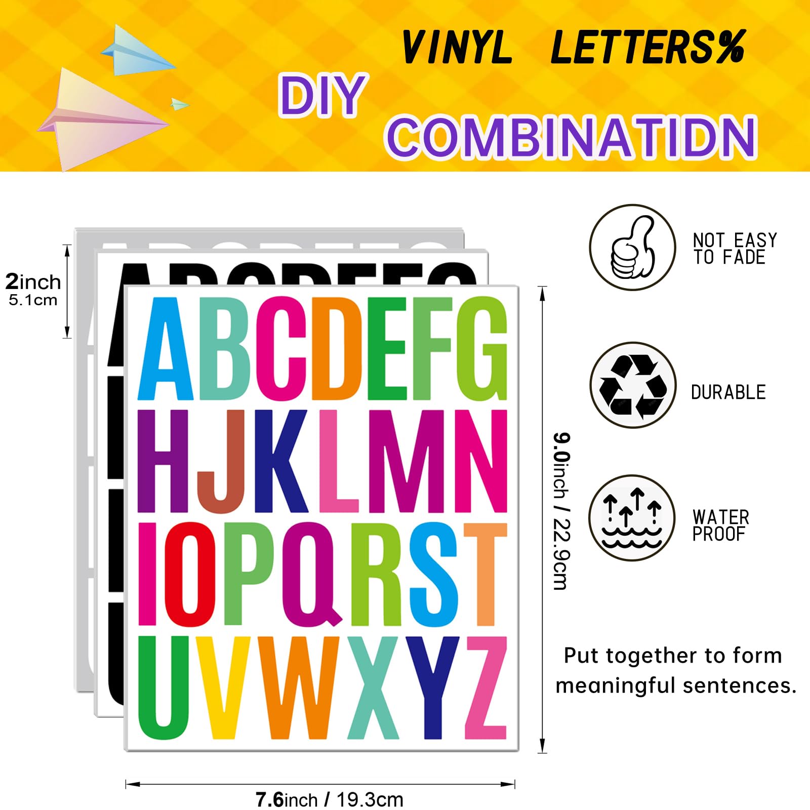 GHYPL 312 letters set for DIY projects and notebooks