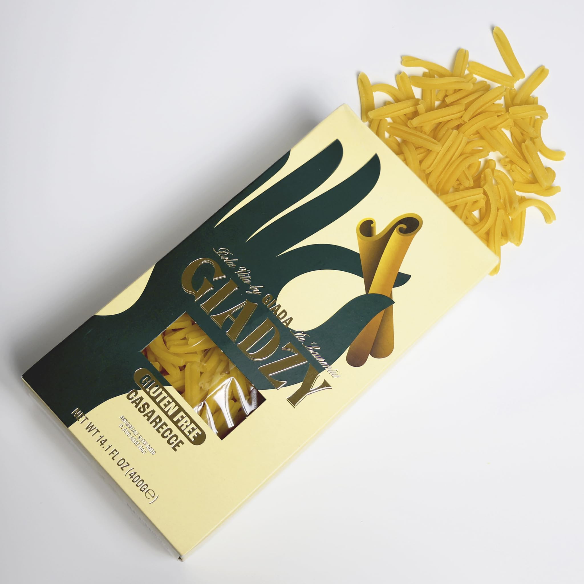 Giadzy Made in Italy packaging highlights authentic gluten-free pasta