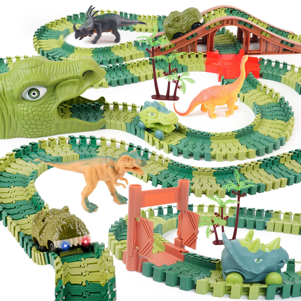 GIAT dinosaur track toy set in box, easy for kids to assemble.