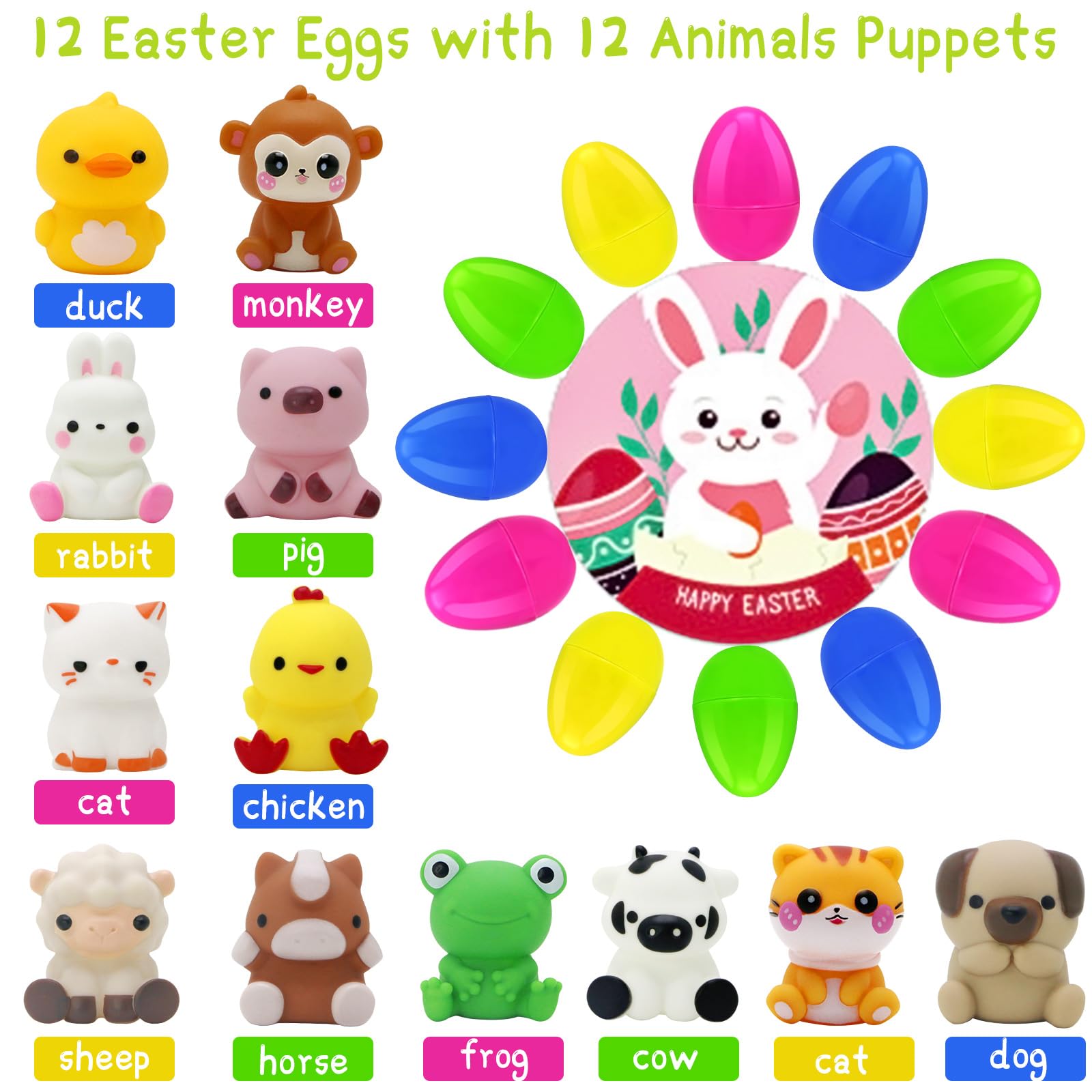 Giaueoa colorful plastic Easter eggs durable and easy to open