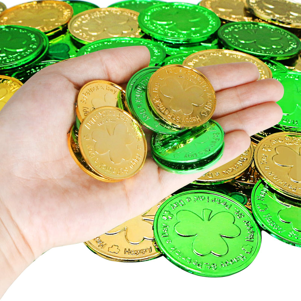 Giaueoa coins feature Happy St Patrick's Day design on both sides for visibility