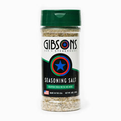 Gibsons Steakhouse Seasoning Salt 6oz jar for bold, versatile flavor.