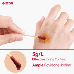 GIETON povidone-iodine swabs in first aid kit for on-the-go care