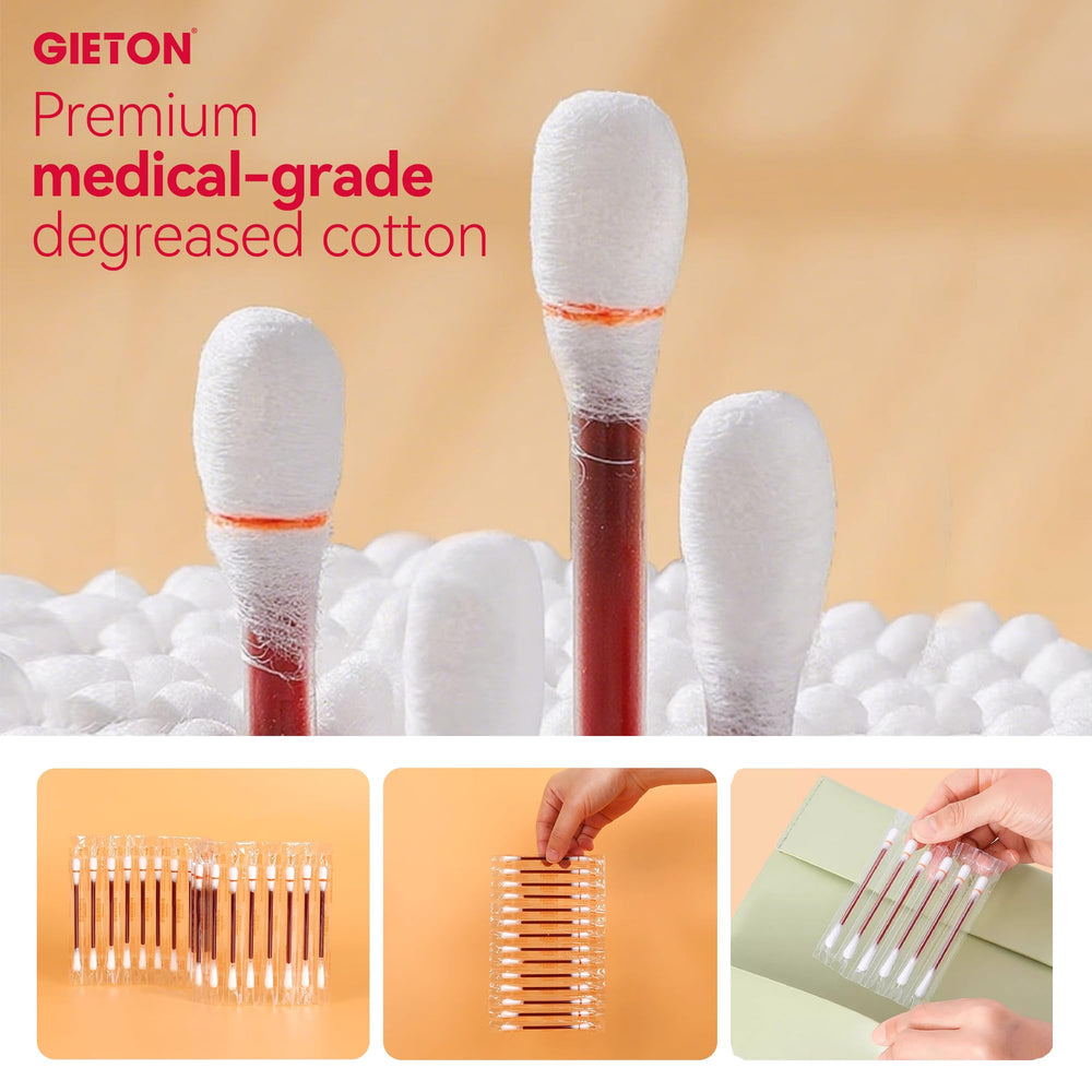 GIETON povidone-iodine swabs with soft cotton tip for gentle skin care