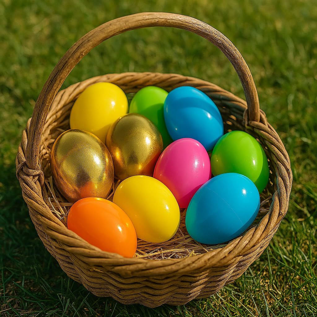 GiftExpress gold eggs suit gift baskets, party decor, and classroom activities.