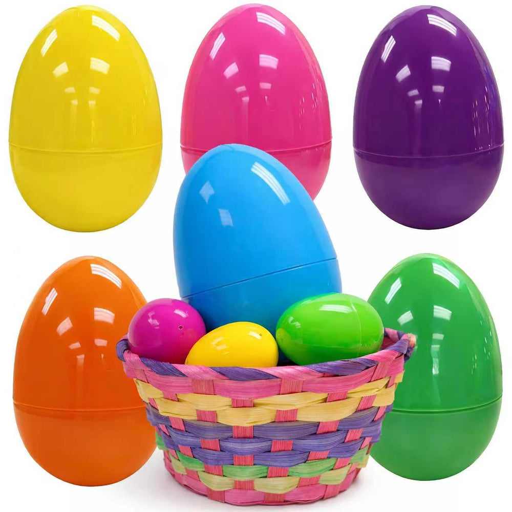 GiftExpress 6-inch Easter egg pack with bright colors for easy egg hunts.