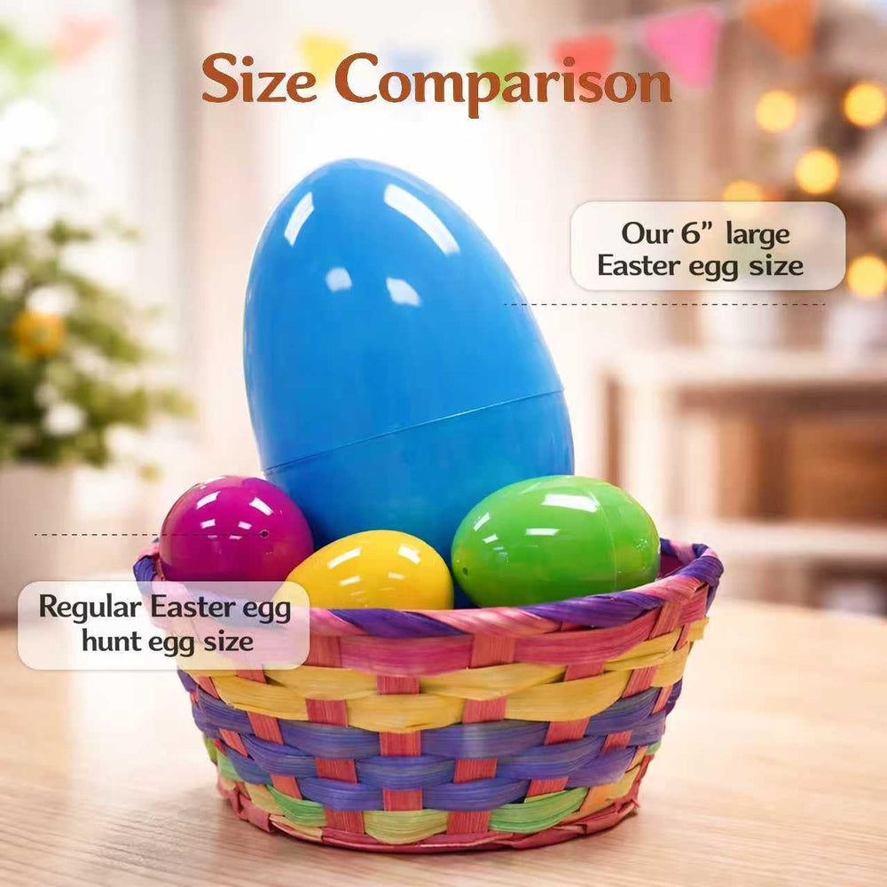 GiftExpress bright-colored 6-inch Easter eggs for vibrant party decorations and visibility.