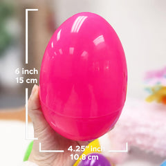 GiftExpress fillable 6-inch Easter egg with roomy interior for toys and candies.