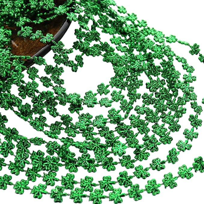 GiftExpress green beads for St. Patrick's Day boost event cheer.