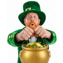 GiftExpress leprechaun pot of gold coin holder displaying coins and candy