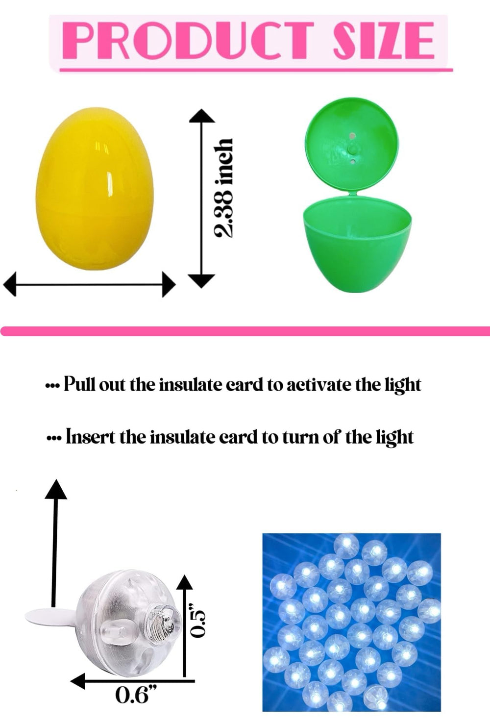 GiftExpress packaging includes eggs and lights for easy setup