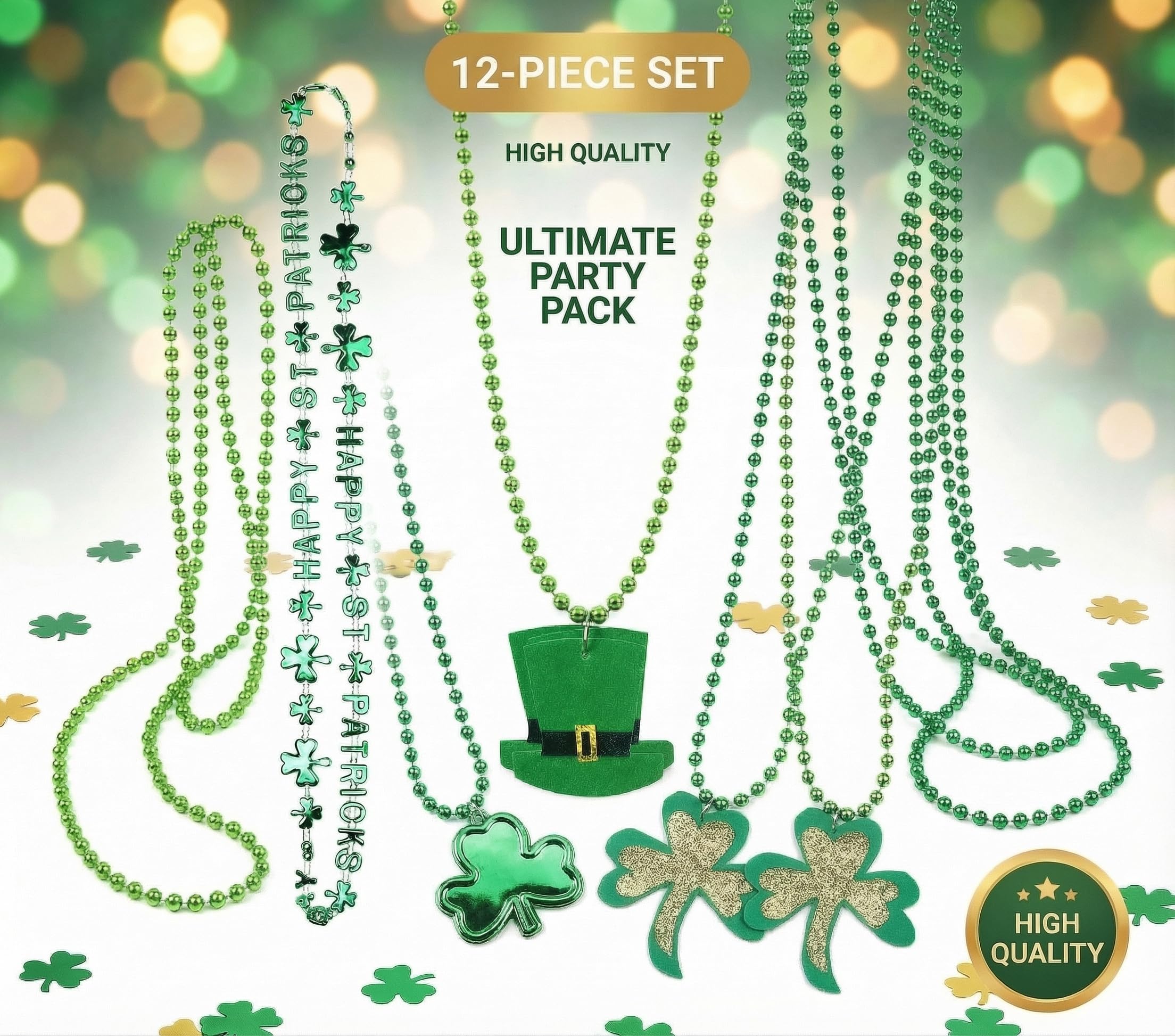 Giga Gud classic green shamrock beads add festive touch to gatherings