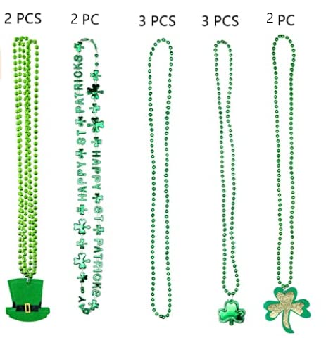 Giga Gud St Patrick's Day beads necklace 12-pack for festive group celebrations