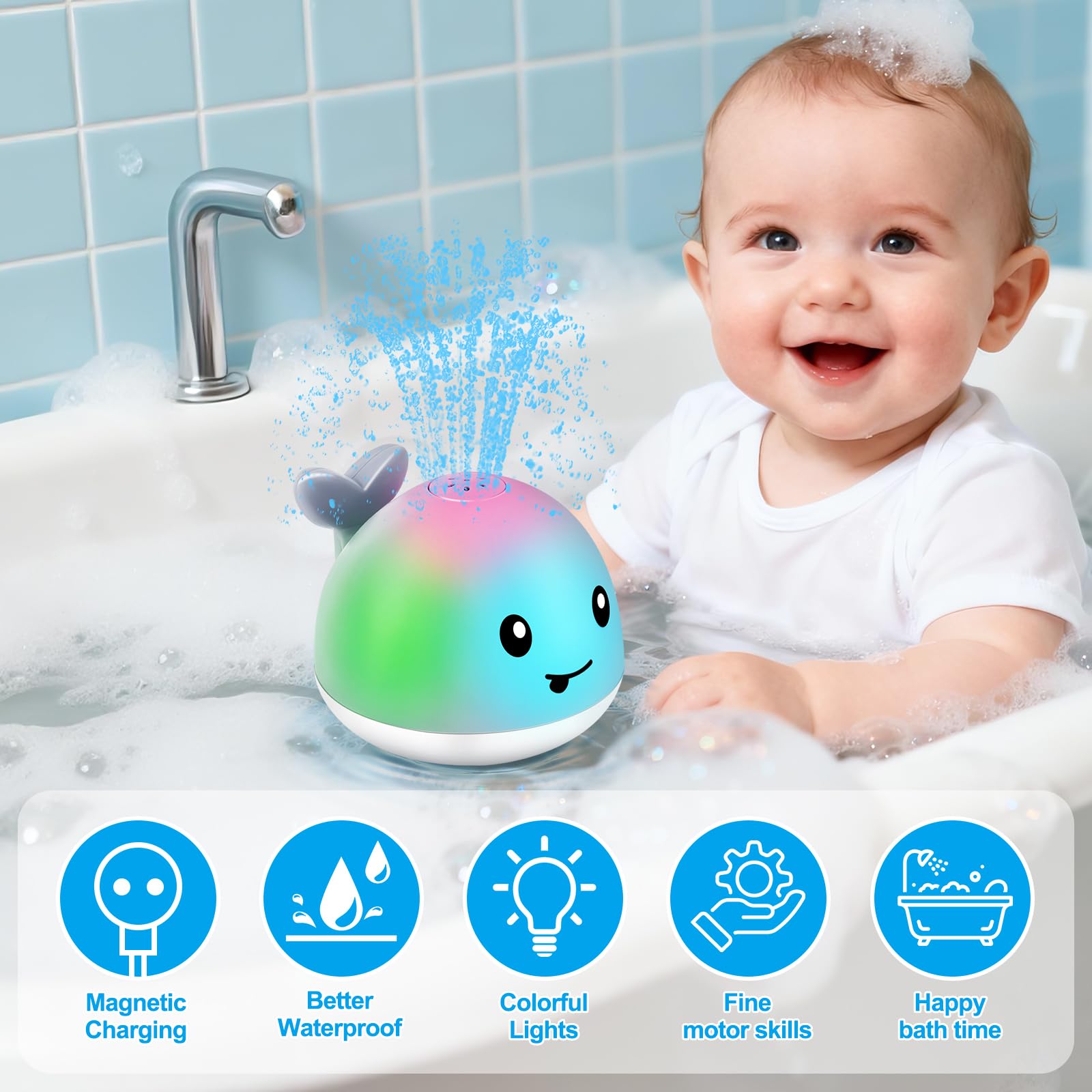 Gigilli BPA-free ABS whale with smooth edges for toddlers