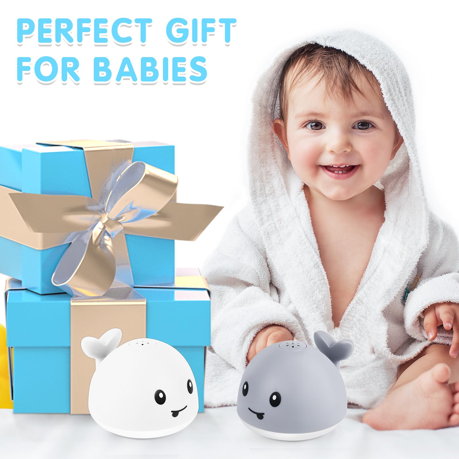 Gigilli Whale Bath Toy Sprinkler Easter gift setup for kids