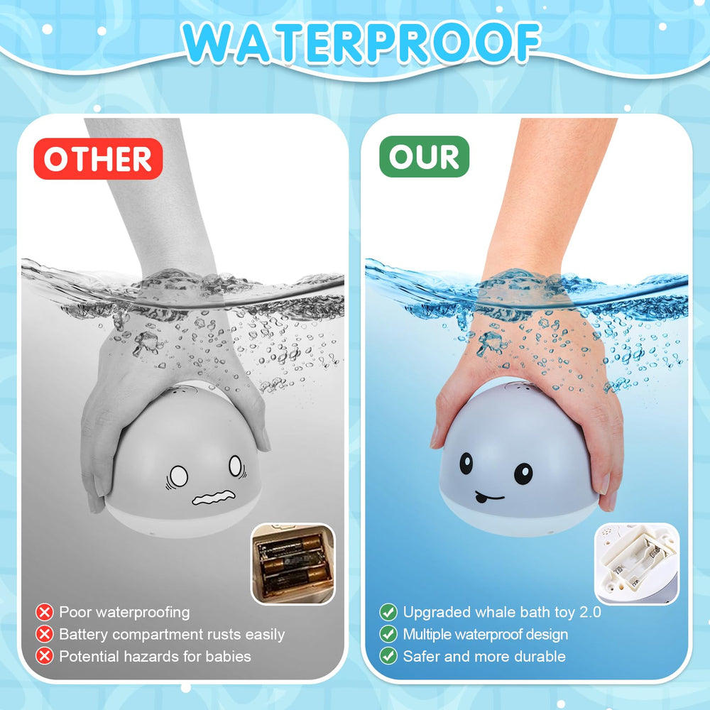 Gigilli Whale Bath Toy Sprinkler in pool for versatile water play