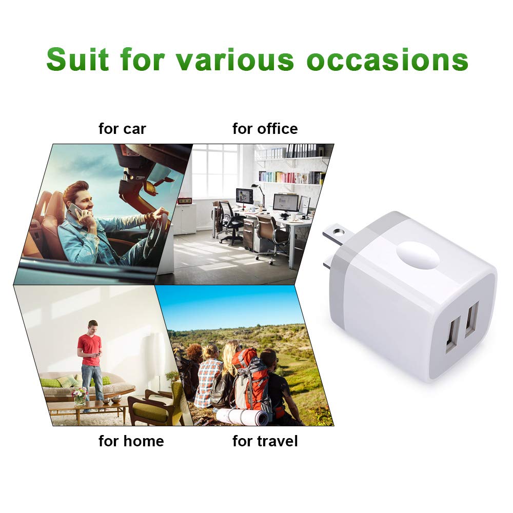 GiGreen charging block 3-pack in white packaging, great value.