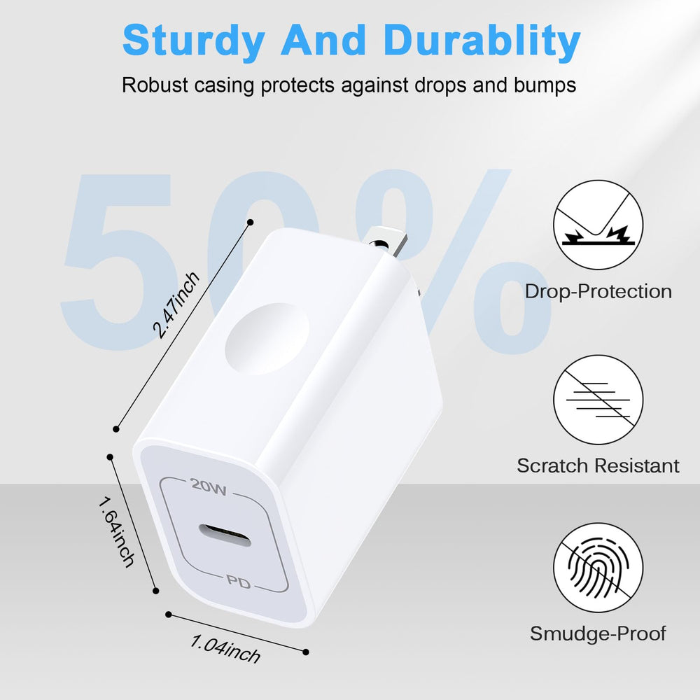 GiGreen 1-pack charger and 6ft cable with warranty.